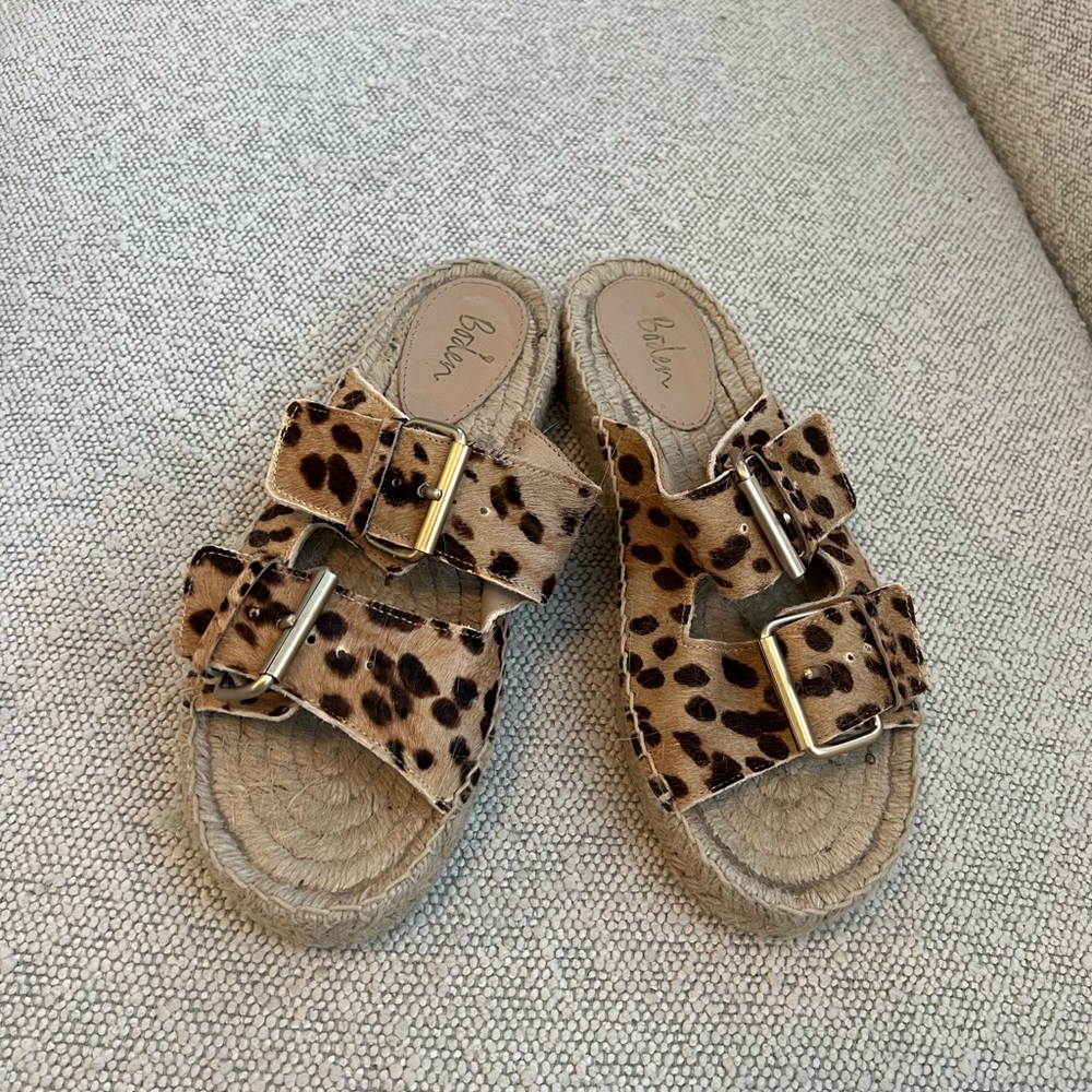 Boden leopard hair sandals size 36 6